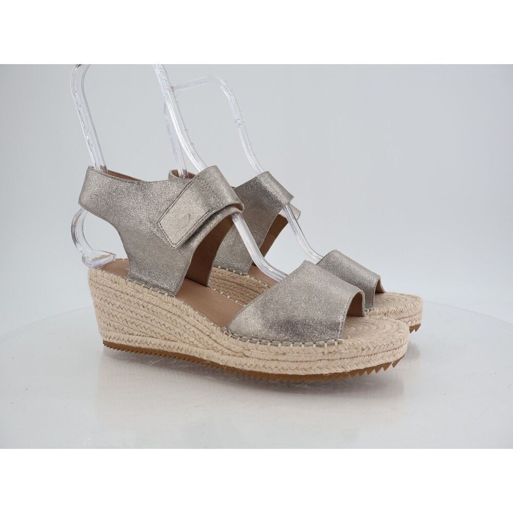 Eileen Fisher Womens Weslia Leather Ankle Strap Wedge Espadrille Sandals Size 11